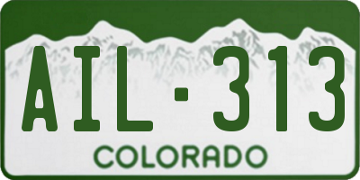 CO license plate AIL313