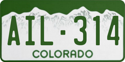 CO license plate AIL314