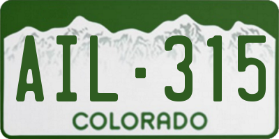 CO license plate AIL315