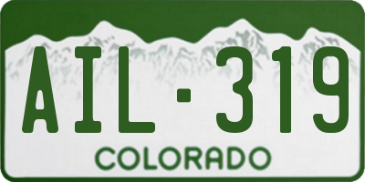 CO license plate AIL319
