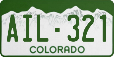 CO license plate AIL321
