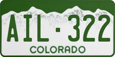 CO license plate AIL322