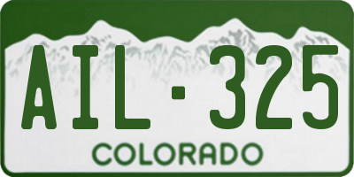 CO license plate AIL325