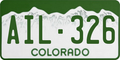 CO license plate AIL326