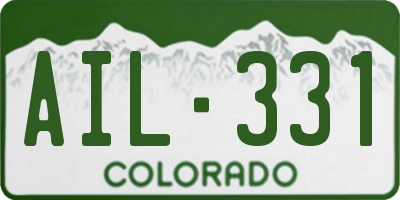 CO license plate AIL331