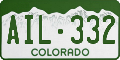 CO license plate AIL332