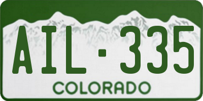 CO license plate AIL335