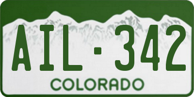 CO license plate AIL342