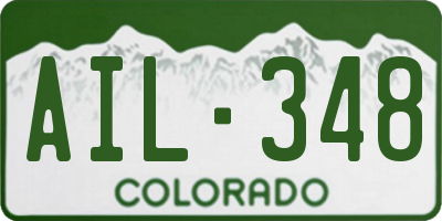 CO license plate AIL348