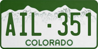 CO license plate AIL351