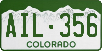 CO license plate AIL356