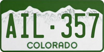 CO license plate AIL357