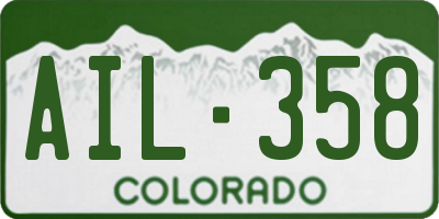 CO license plate AIL358