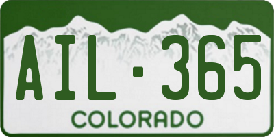 CO license plate AIL365