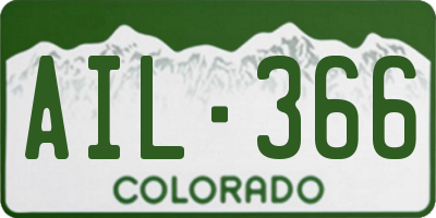 CO license plate AIL366