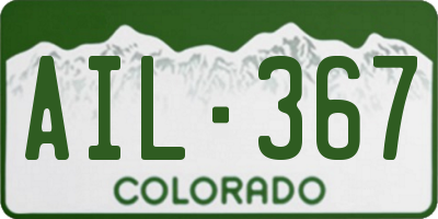 CO license plate AIL367