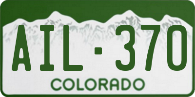 CO license plate AIL370