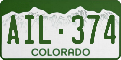 CO license plate AIL374
