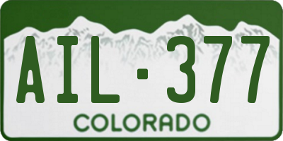 CO license plate AIL377