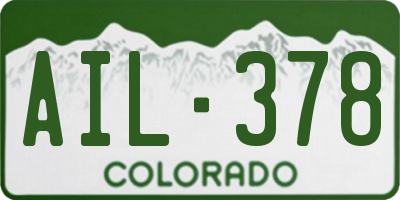 CO license plate AIL378