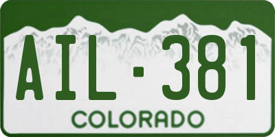 CO license plate AIL381