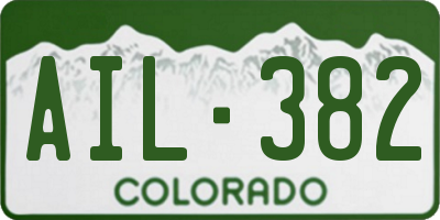 CO license plate AIL382