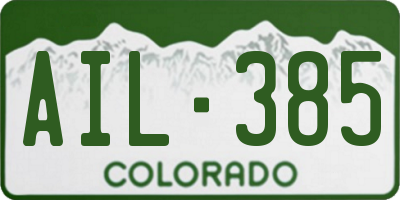 CO license plate AIL385