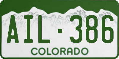CO license plate AIL386