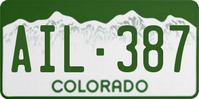 CO license plate AIL387