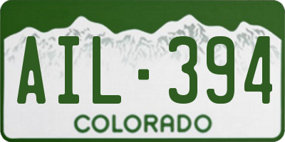 CO license plate AIL394