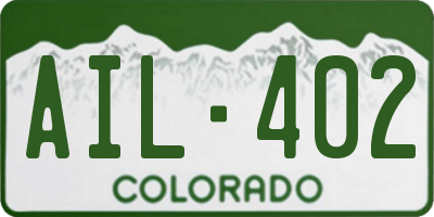 CO license plate AIL402