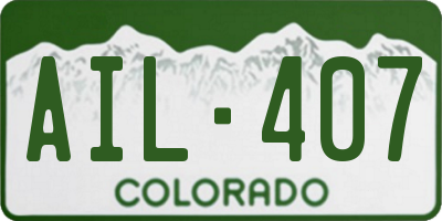 CO license plate AIL407