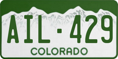 CO license plate AIL429