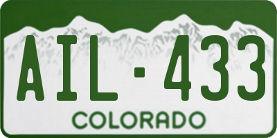 CO license plate AIL433