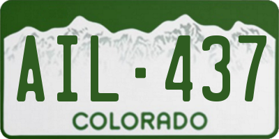 CO license plate AIL437