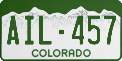 CO license plate AIL457