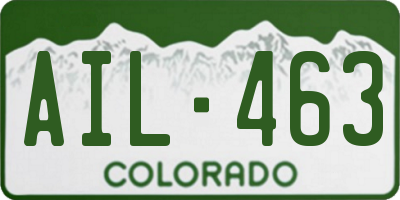 CO license plate AIL463