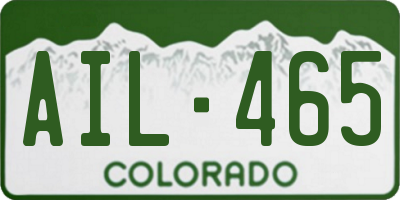 CO license plate AIL465