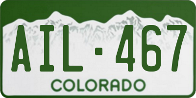 CO license plate AIL467