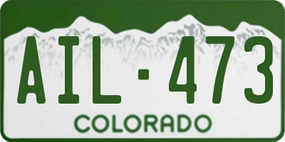 CO license plate AIL473