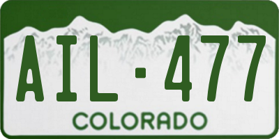 CO license plate AIL477
