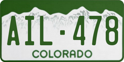 CO license plate AIL478