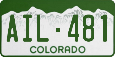CO license plate AIL481