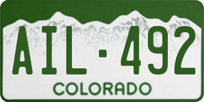 CO license plate AIL492
