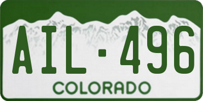 CO license plate AIL496