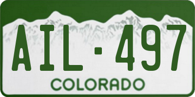 CO license plate AIL497