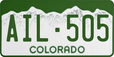 CO license plate AIL505