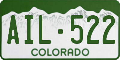 CO license plate AIL522