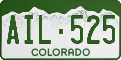CO license plate AIL525