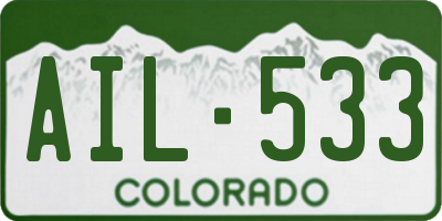 CO license plate AIL533